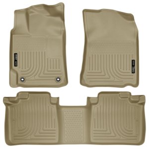 Toyota Camry Floor Liners - Front + Rear - Husky Liners - WeatherBeater - Tan - 2012